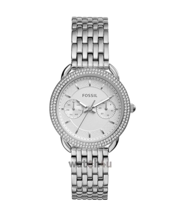 FOSSIL DAME STÅL LÆNKE OG LYS SKIVE - ES4054