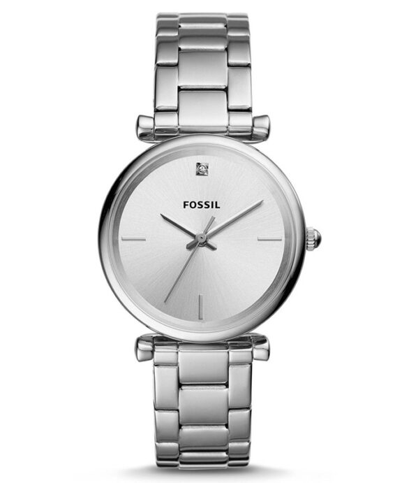 FOSSIL DAME UR STÅL LÆNKE SØLV SKIVE MED LÆNKE - ES4440