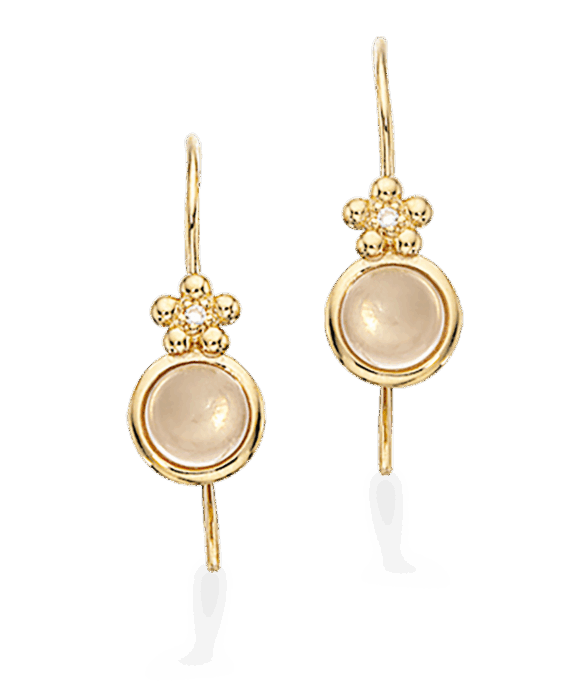 14KT ØREBØJLE PRIMA VERA ROSA QUARTZ