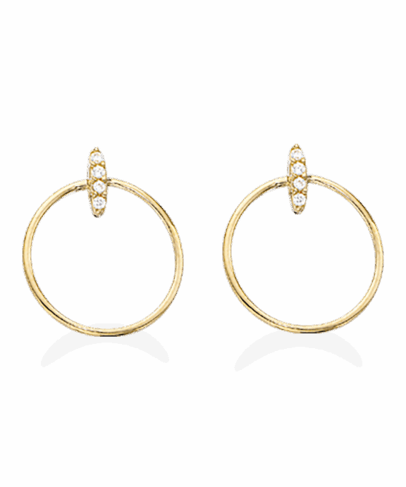 SCROUPLES 8 KARAT GULD ØRESTIK CIRKEL MED ZIRKONIA - 118533