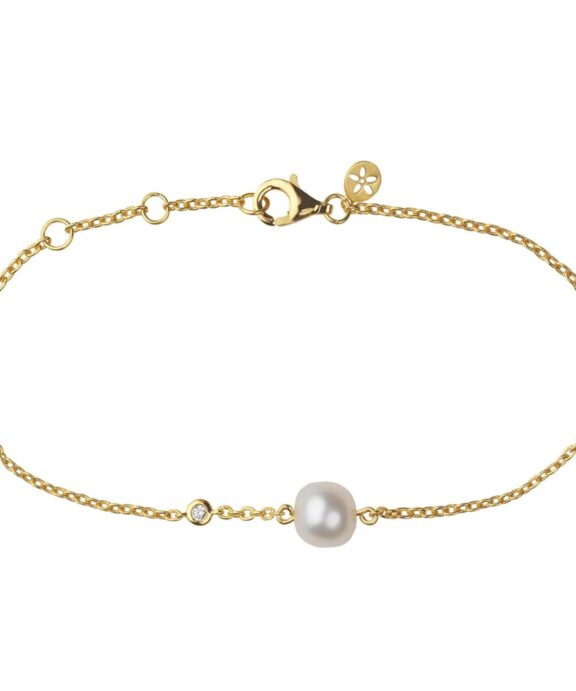 BYBIEHL COCO ARMBÅND FORGYLDT SØLV MED PERLE - 2-3301WP-GP