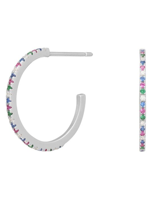 JOANLI NOR ØRESTIK SØLV EZRANOR 18 MM MED FARVEDE SYNT. ZIRKONIA