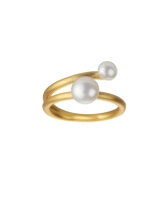 BYBIEHL COCO RING FORGYLDT SØLV MED PERLE - 5-3301WP-GP
