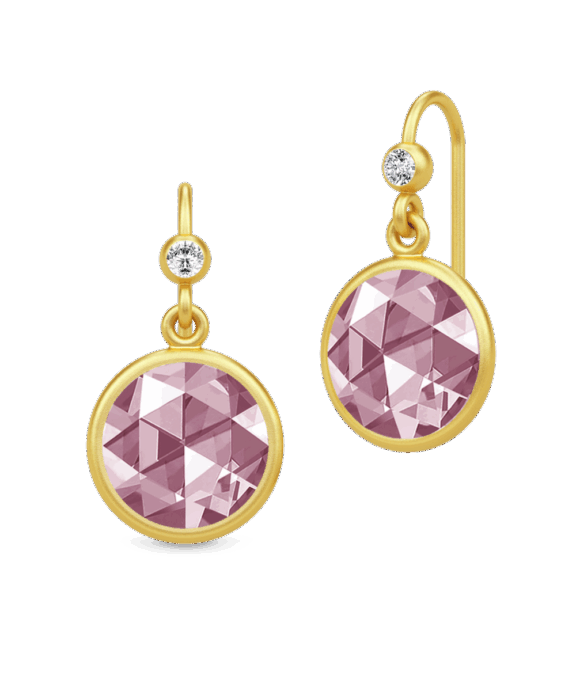 JULIE SANDLAU SØLV FORGYLDT ØREHÆNGER COCKTAIL MED RHODOLITE - HKS515GDROCZ