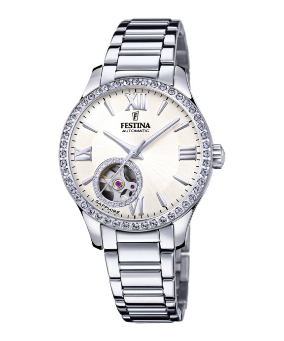FESTINA STÅL DAME UR AUTOMATIC MED SAFIRGLAS - F20485/1