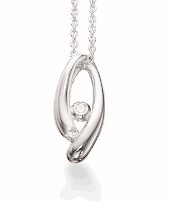 SØLV VEDHÆNG MED SYNT. ZIRCONIA