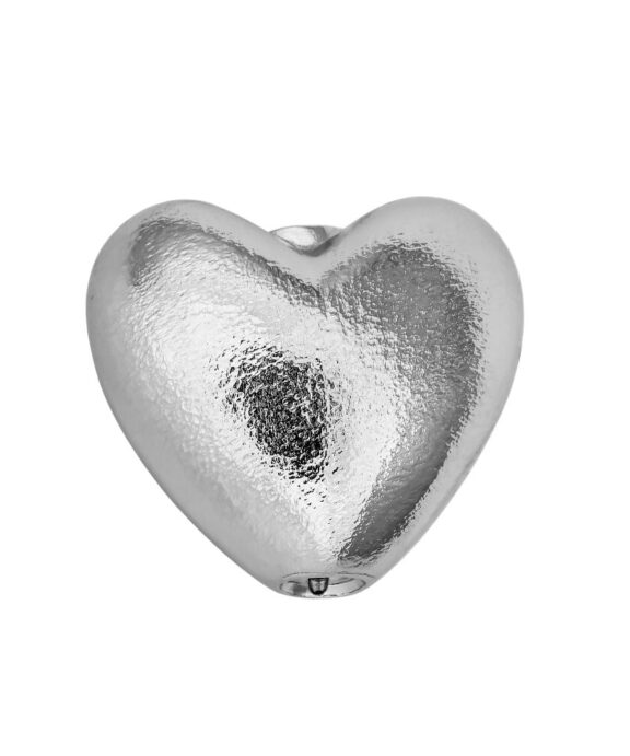 SIERSBØL SHAPE SØLV RHODINERET LÅS HJERTE INDSTIK TOP/BUND MATERET OVERFLADE 24X27,6 MM