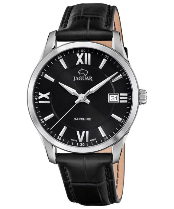 JAGUAR HR STÅL MED SORT LÆDER OG SORT SKIVE