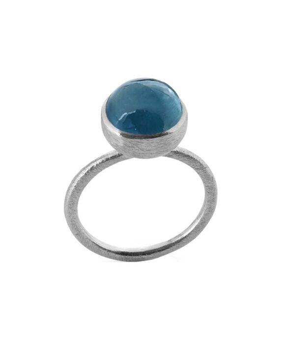 SUSANNE FRIIS BJØRNER SØLV RING MED 10MM LONDON BLUE KRYSTAL - 1678-1-174