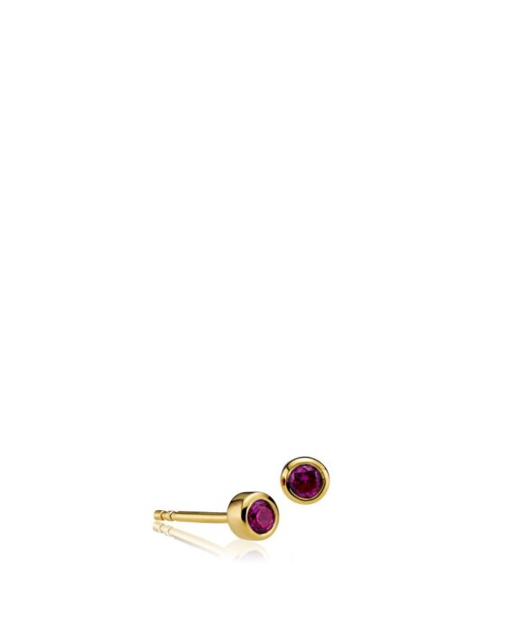 SISTIE EARRING GOLD PLATED RUBY ZIRKONIA - ELEMENT