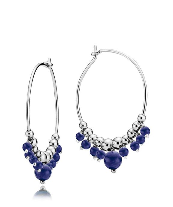 SISTIE GLOBE ØRERINGE SØLV MED KUGLER OG LAPIS