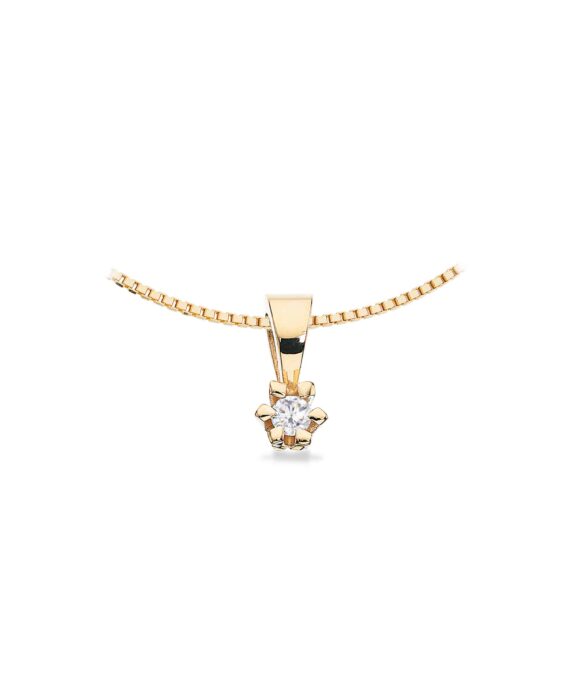 SCROUPLES VICTORIA 14 KARAT GULD VEDHÆNG MED BRILLIANT 0,05 CARAT - 11125,05