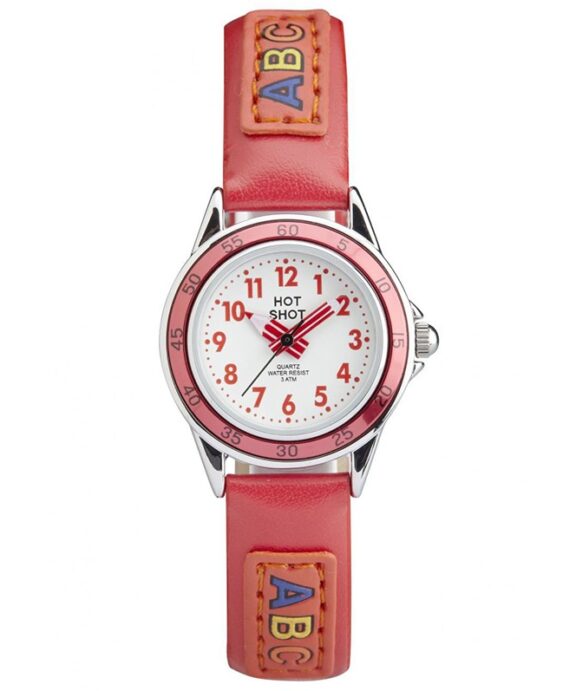 HOT SHOT BØRNEUR RØD MED BOGSTAVER