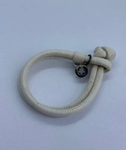 OLE LYNGGAARD SWEET DROP ARMBÅND LÆDER ENKELT CREME - A2508-001 - Billede 2