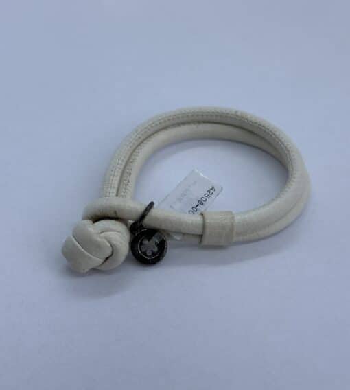 OLE LYNGGAARD SWEET DROP ARMBÅND LÆDER ENKELT CREME - A2508-001