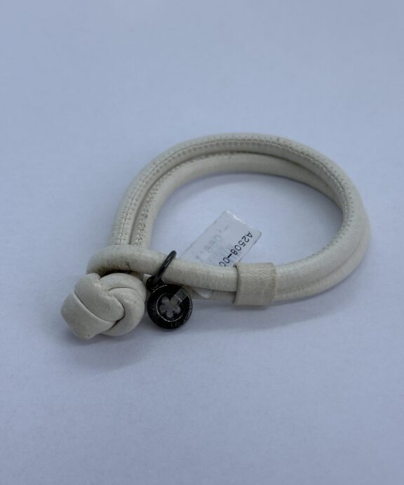 OLE LYNGGAARD SWEET DROP ARMBÅND LÆDER ENKELT CREME - A2508-001