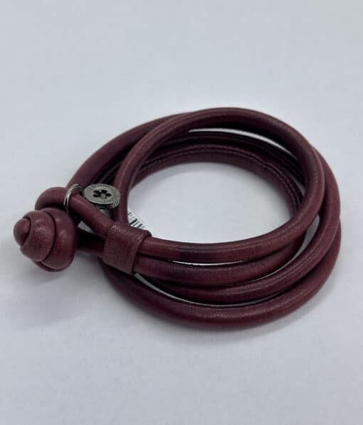 OLE LYNGGAARD SWEET DROP ARMBÅND LÆDER LILLA/RØD - A2547-001