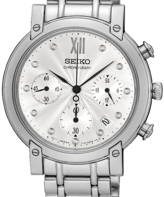 SEIKO DAME UR STÅL CRHONEGRAF/STOPUR MED 11 DIAMANTER