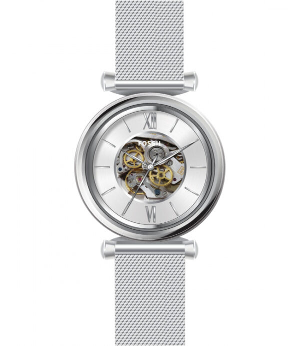 FOSSIL STÅL MESH LÆNKE OG LYS SKRIVE AUTOMATIK - ME3176