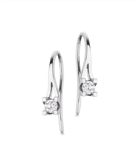 SCROUPLES KLEOPATRA ØREHÆNGER 14 KARAT HVIDGULD MED BRILLANT - 1126,20