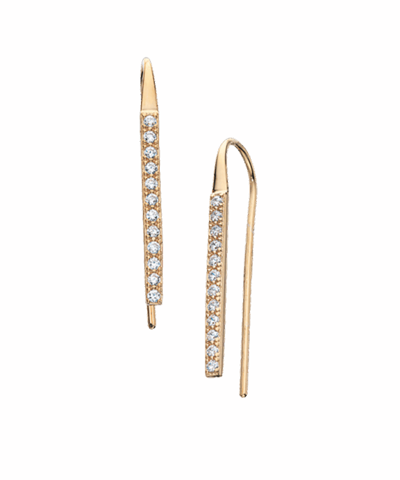 SØLV ØRERINGE BØJLE FORGYLDT PIND MED SYNTETISKE ZIRKONIA