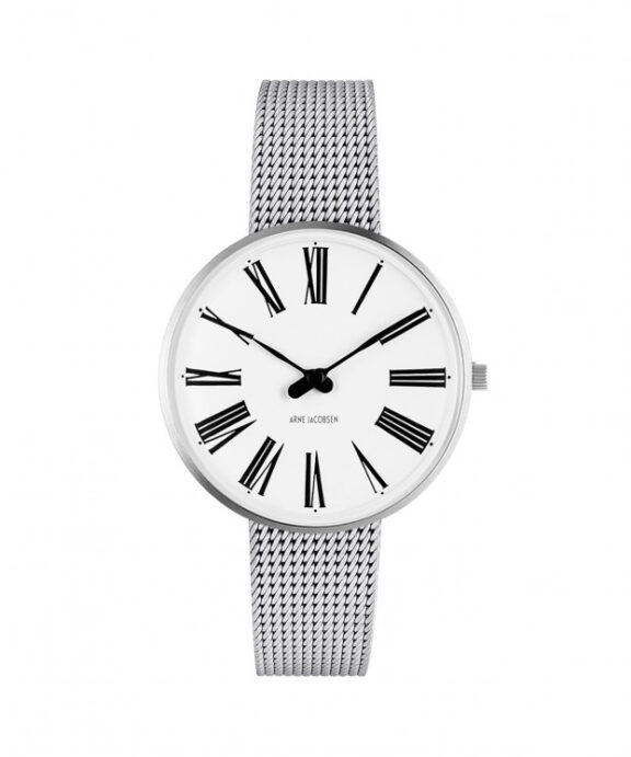 ARNE JACOBSEN ROMAN STÅL 34MM HVID SKIVE MESH LÆNKE