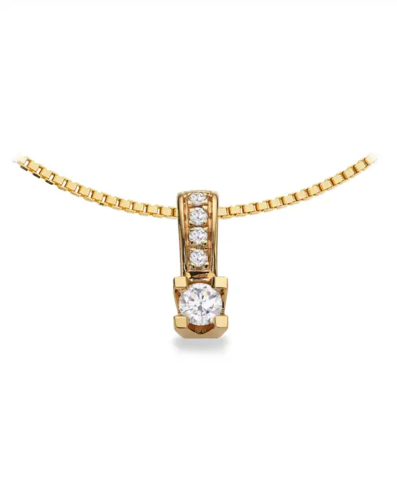 KLEOPATRA QUEEN 14 KARAT GULD VEDHÆNG MED BRILLANT 0,07 CARAT WESSELTON/SI - 2535,07