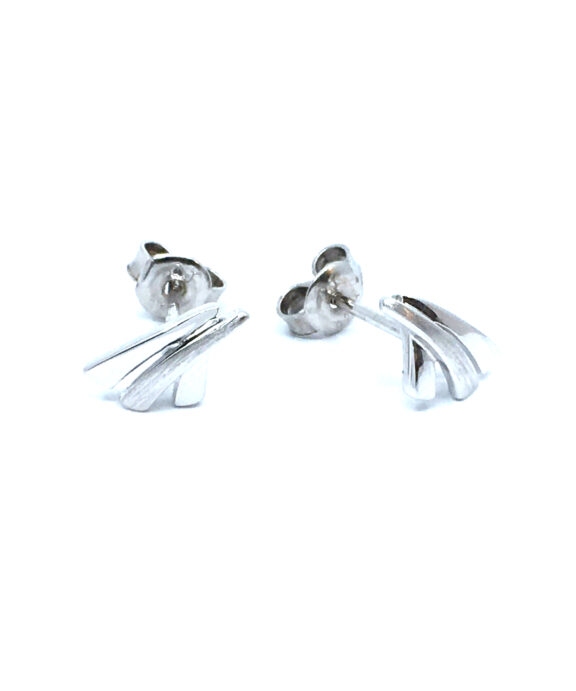 SØLV ØRERINGE STIK RHODINERET ENKET MAT/BLANK UDEN STEN