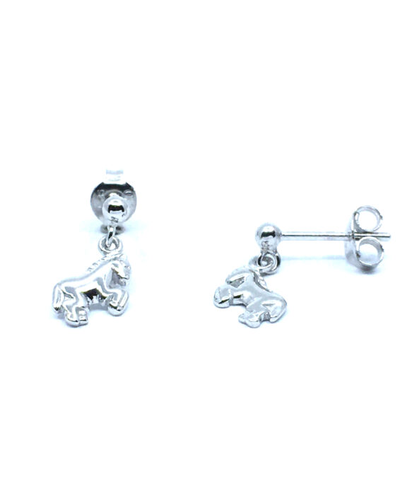 SØLV ØRERINGE HÆNGER STIK MED HEST