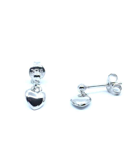 SØLV ØRERINGE HÆNGER STIK HJERTE