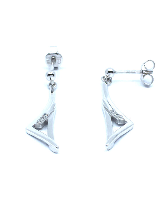 SØLV ØRERINGE HÆNGER STIK MED SYNTETISK ZIRKONIA