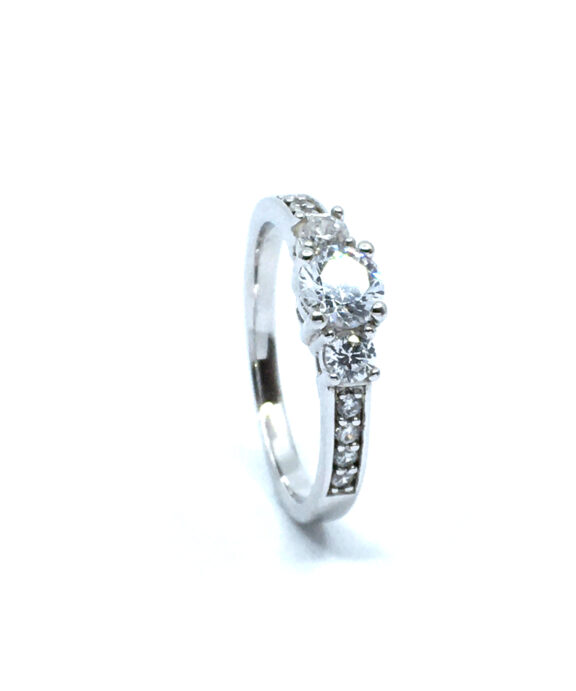 CHRISTOFFERSEN JEWELLERY SØLV RING RHODINERET BLINK BLINK MED SYNTETISKE ZIRKONIA - 5010409