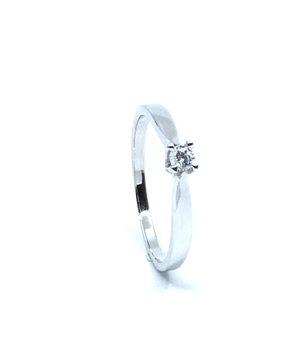 SØLV RING RHODINERET PRINSESSE MED SYNTETISK ZIRKONIA