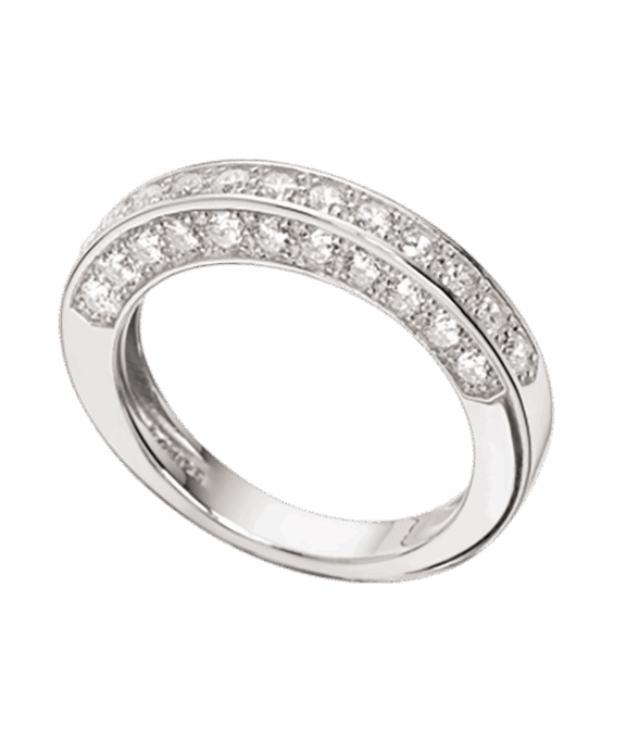 SØLV RING RHODINERET MED SYNTETISKE ZIRKONIA
