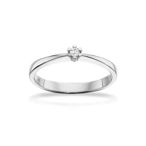 SCROULPES VIDA RING 8 KARAT HVIDGULD MED BRILLANT 0,03 CARAT - 7814,03