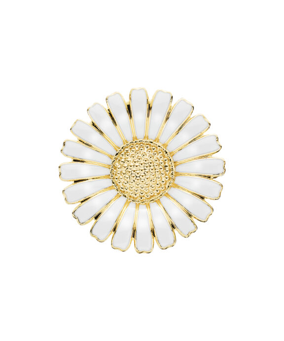 LUND COPENHAGEN MARGUERIT BROCHE SØLV FORGYLDT 36MM - 904036-M