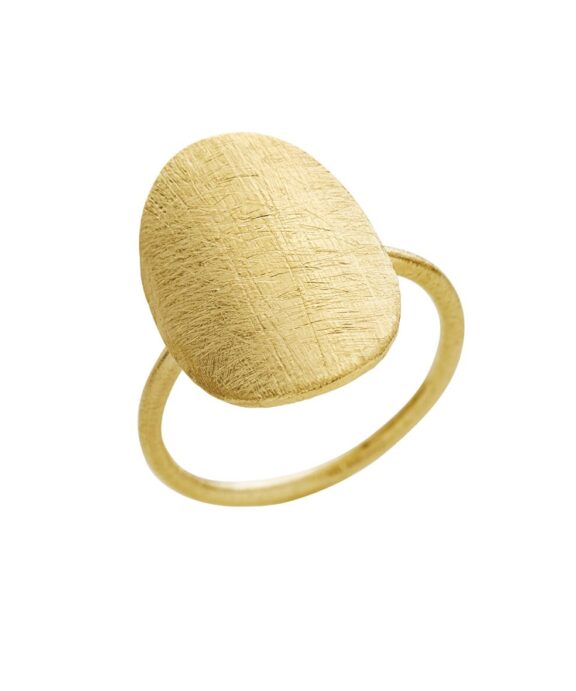 SUSANNE FRIIS BJØRNER RING SØLV FORGYLDT MED MAT PLADE - 1697-2