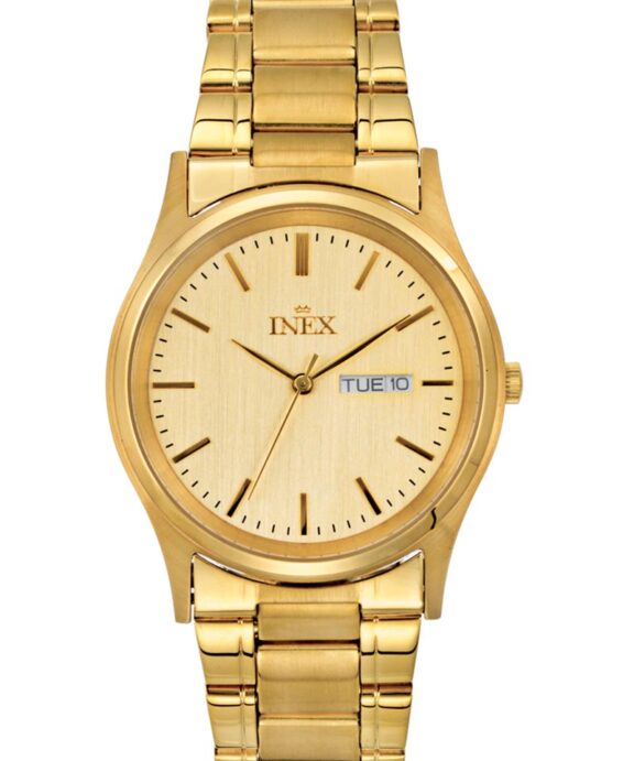 INEX UNISEX GULD DOUBLE DATO MED LÆNKE - A12124D7I