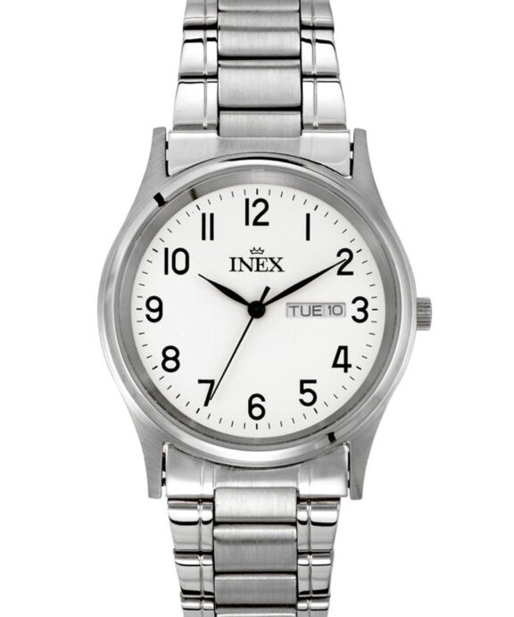 INEX UNISEX UR STÅL DATO MED LÆNKE - A12124S0A