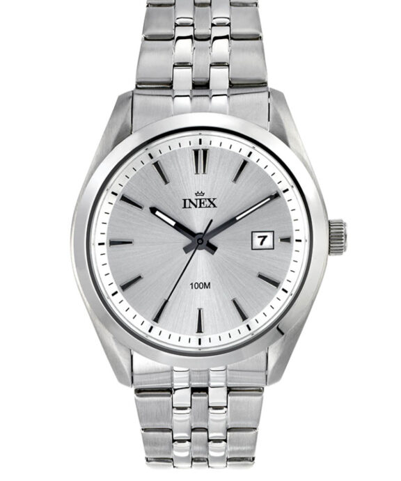 INEX HERRE UR STÅL HVID SKIVE 100 METER VANDTÆT - A12173S4I