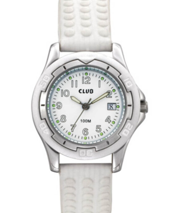 CLUB INEX BØRNE UR MED HVID GUMMI REM