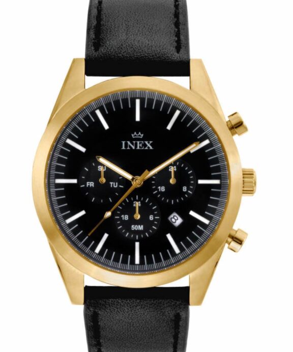 INEX HERRE UR DOUBLE DATO MED SORT LÆDERREM