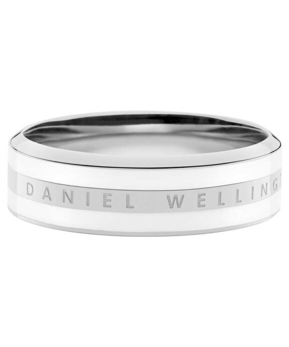 DANIEL WELLINGTON STÅL RING HVID SATIN STØRRELSE 52 - DW00400048