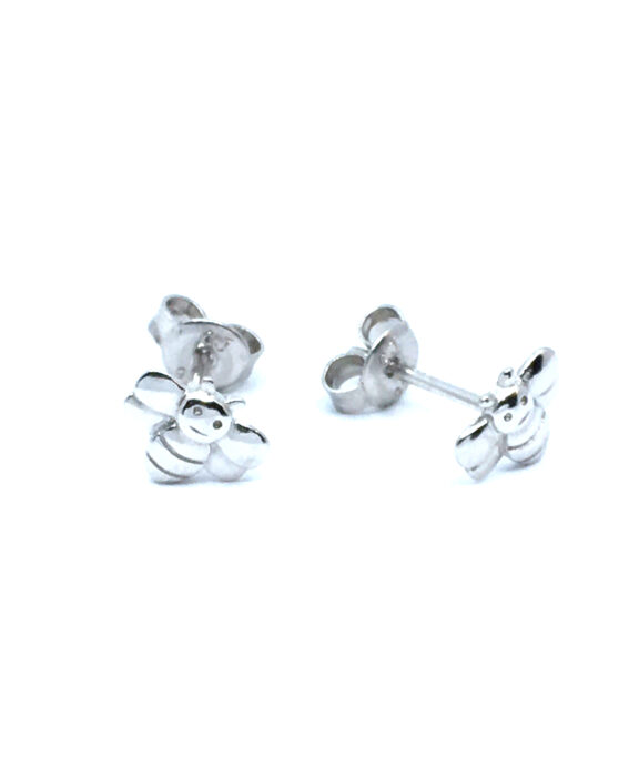 SØLV ØRERINGE STIK RHODINERET BI