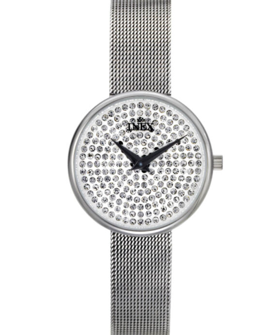 INEX DAME UR STÅL MED STEN FYLDT PÅ SKIVEN