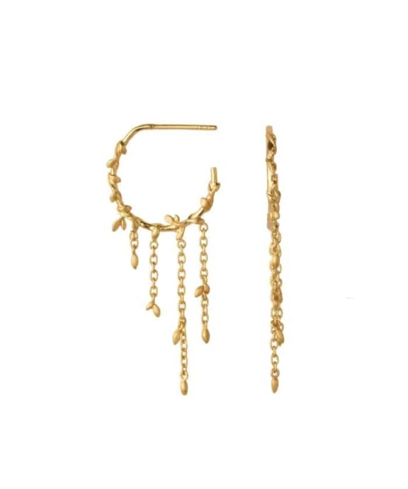 BYBIEHL JUNGLE IVY HOOP ØRERINGE SØLV FORGYLDT - 4-3109-GP