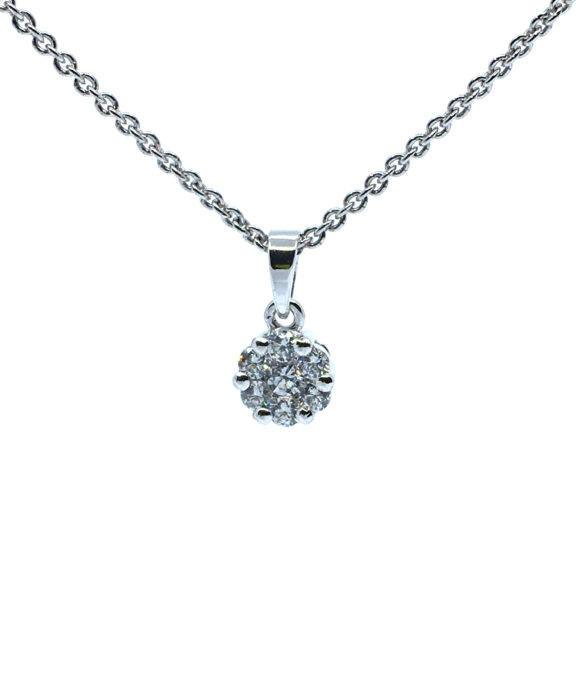 CHRISTOFFERSEN JEWELLERY HALSKÆDE CIRKEL FYLDT MED ZIRKONIA - 4011059