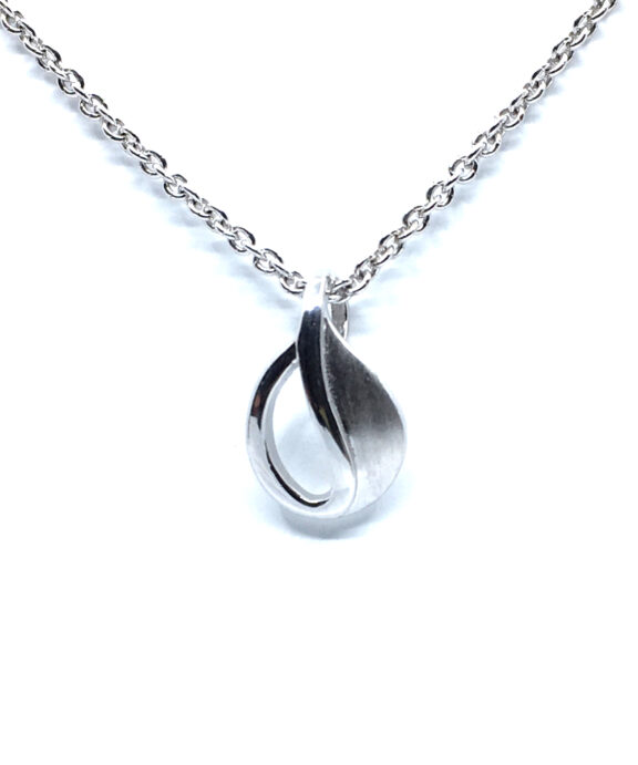 SØLV HALSKÆDE MED VEDHÆNG UDEN STEN MAT/BLANK