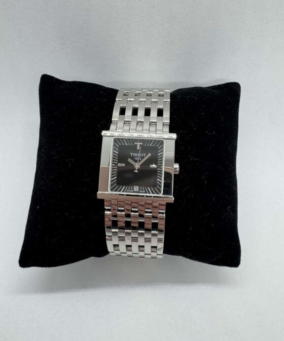 TISSOT DAME UR STÅL SORT SKIVE MED LÆNKE