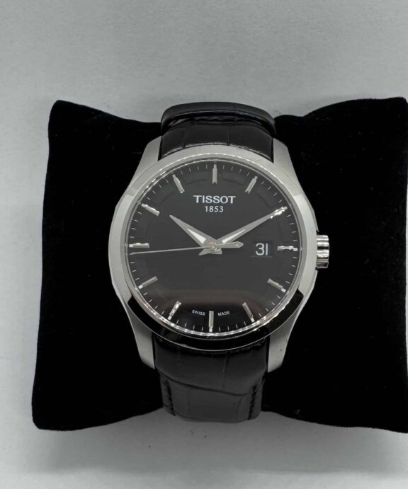 TISSOT HERRE UR COUTURIER STÅL MED SORT LÆDERREM